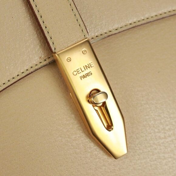 Celine 16 Top Handle Bag Grained Calfskin Beige Leather Handbag (Pre-Owned) - Picture 13 of 16